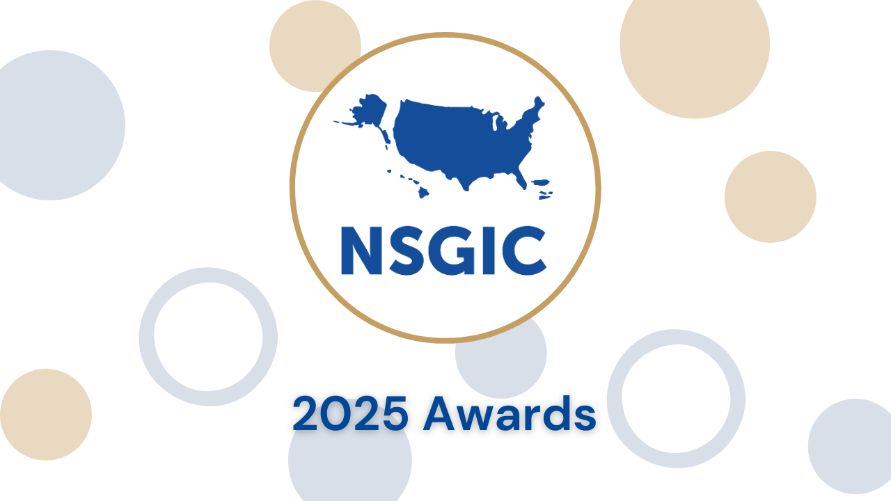 NSGIC logo in a circle in the center of the image. Text reads 2025 Awards